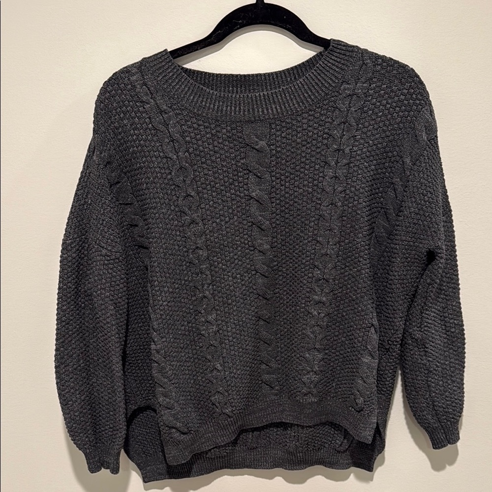 Cable Knit Charcoal Sweater